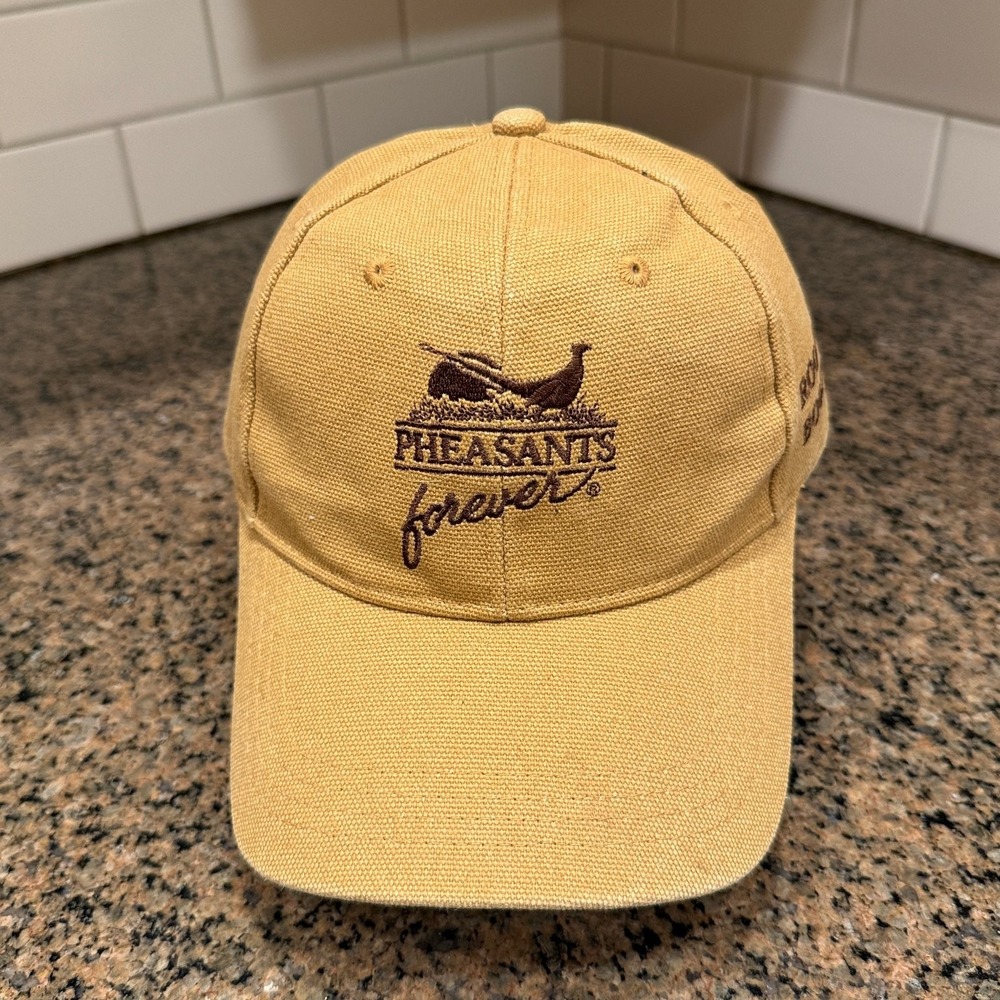 Pheasants Forever Rooster Booster Tan Baseball Cap Adjustable Strapback Hat